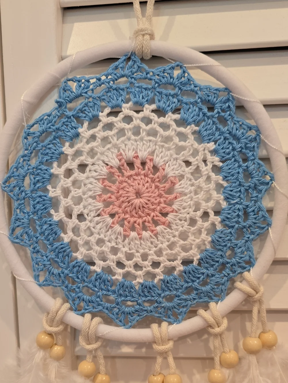 Boho Blue & Cream Dreamcatcher Wall Hanging YOU GET 4!!!